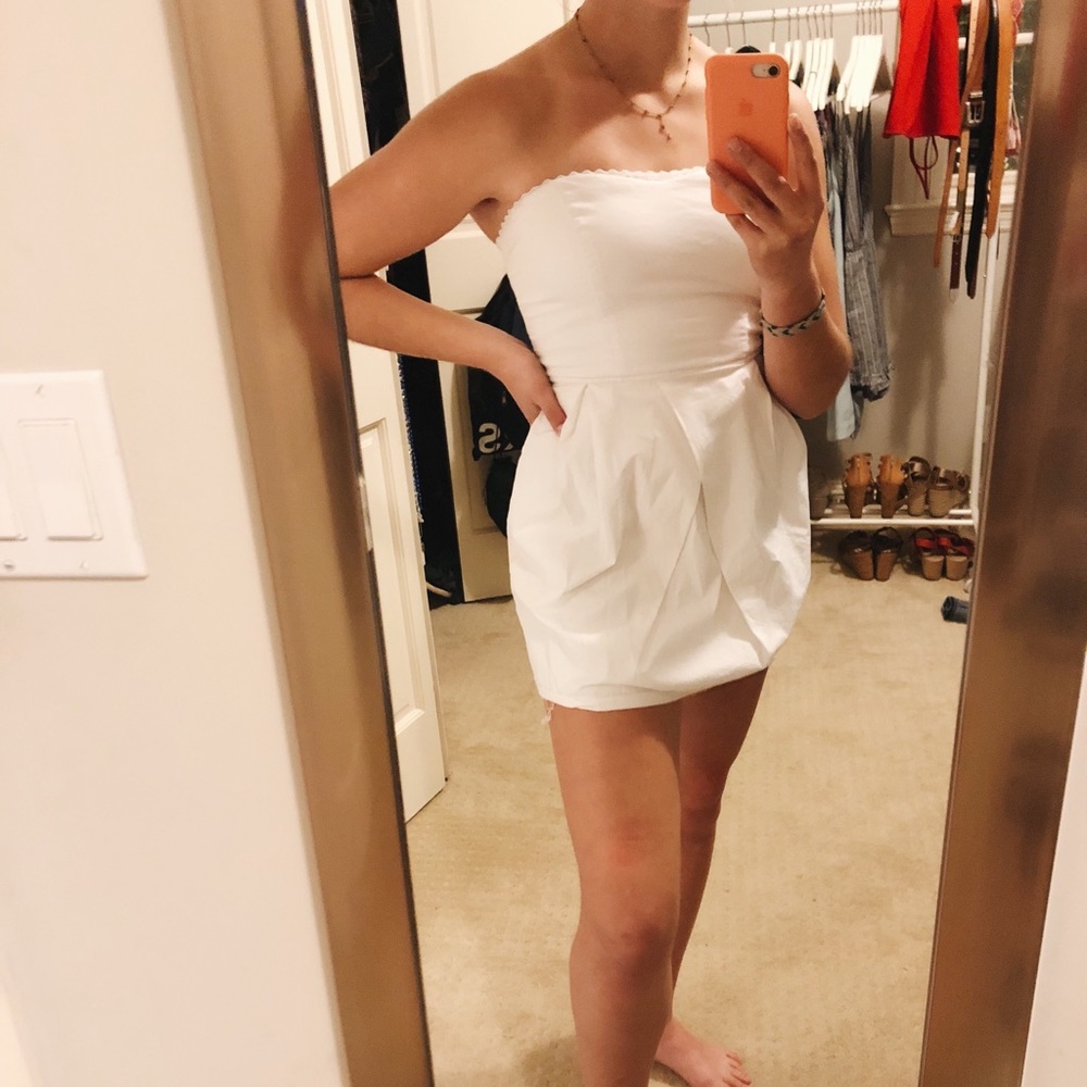 TRIXXI white strapless mini dress - Picture 1 of 3